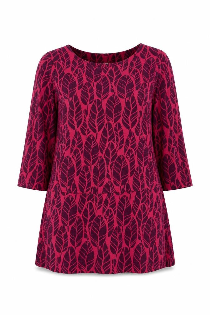 White Stuff Womens Pink Tunic Blouse UK 10 3/4 Sleeve Cotton