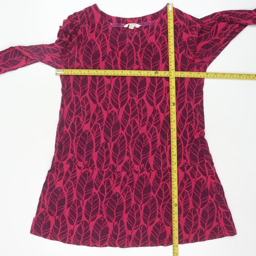 White Stuff Womens Pink Tunic Blouse UK 10 3/4 Sleeve Cotton