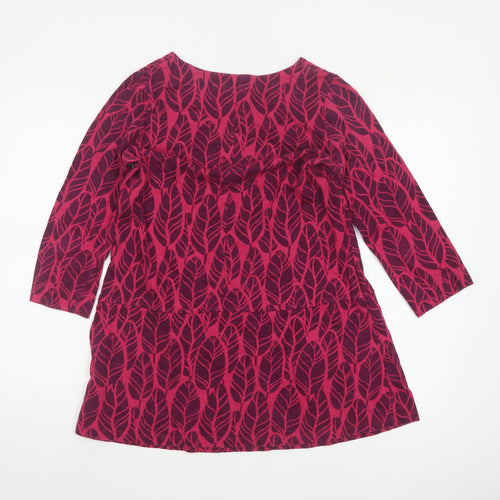 White Stuff Womens Pink Tunic Blouse UK 10 3/4 Sleeve Cotton