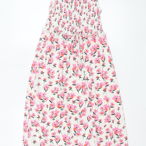 River Island Women’s Multicoloured Floral Smocked Midi Dress Size 8