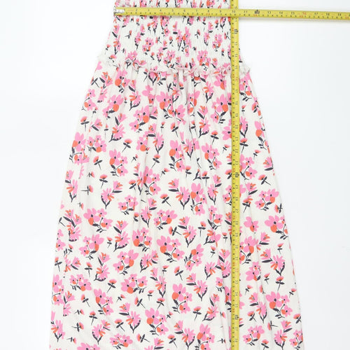 River Island Women’s Multicoloured Floral Smocked Midi Dress Size 8