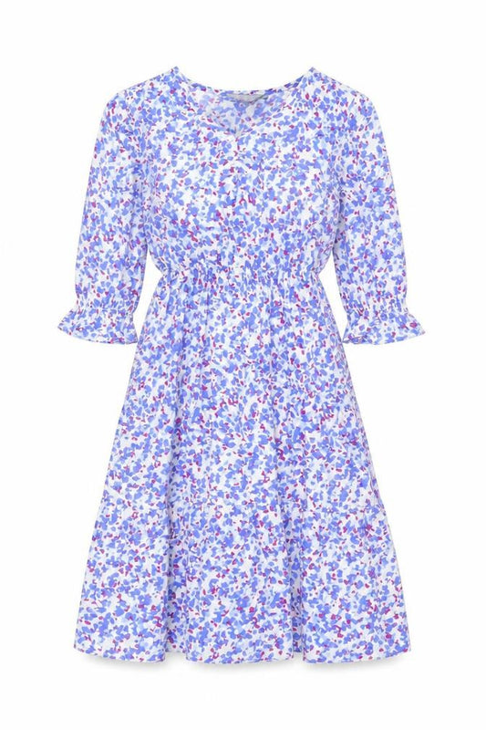 Front view of Ruth Langsford Women’s Multicoloured Floral Midi A-Line Dress UK 12P
