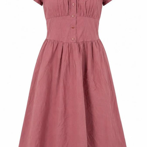 Boohoo Women Pink Midi A-Line Puff Sleeve Dress UK 10