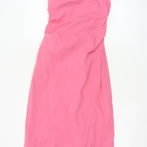 Zara Women Pink Size 8 Bodycon Midi Dress Sleeveless Stretch