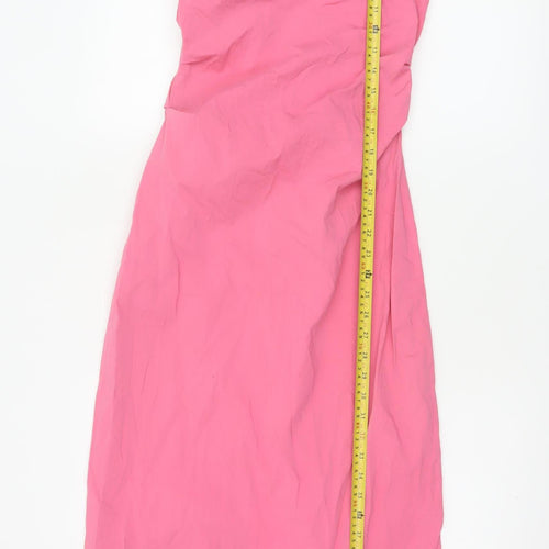 Zara Women Pink Size 8 Bodycon Midi Dress Sleeveless Stretch