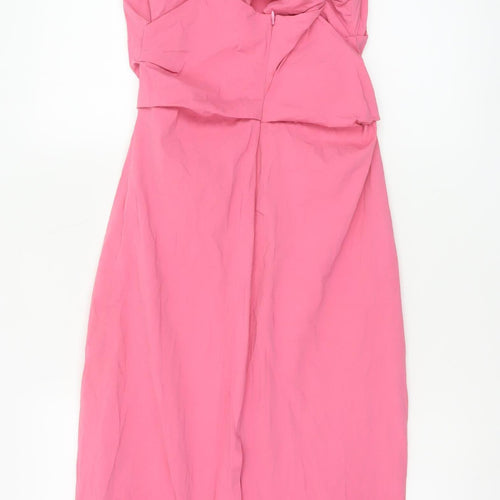 Zara Women Pink Size 8 Bodycon Midi Dress Sleeveless Stretch
