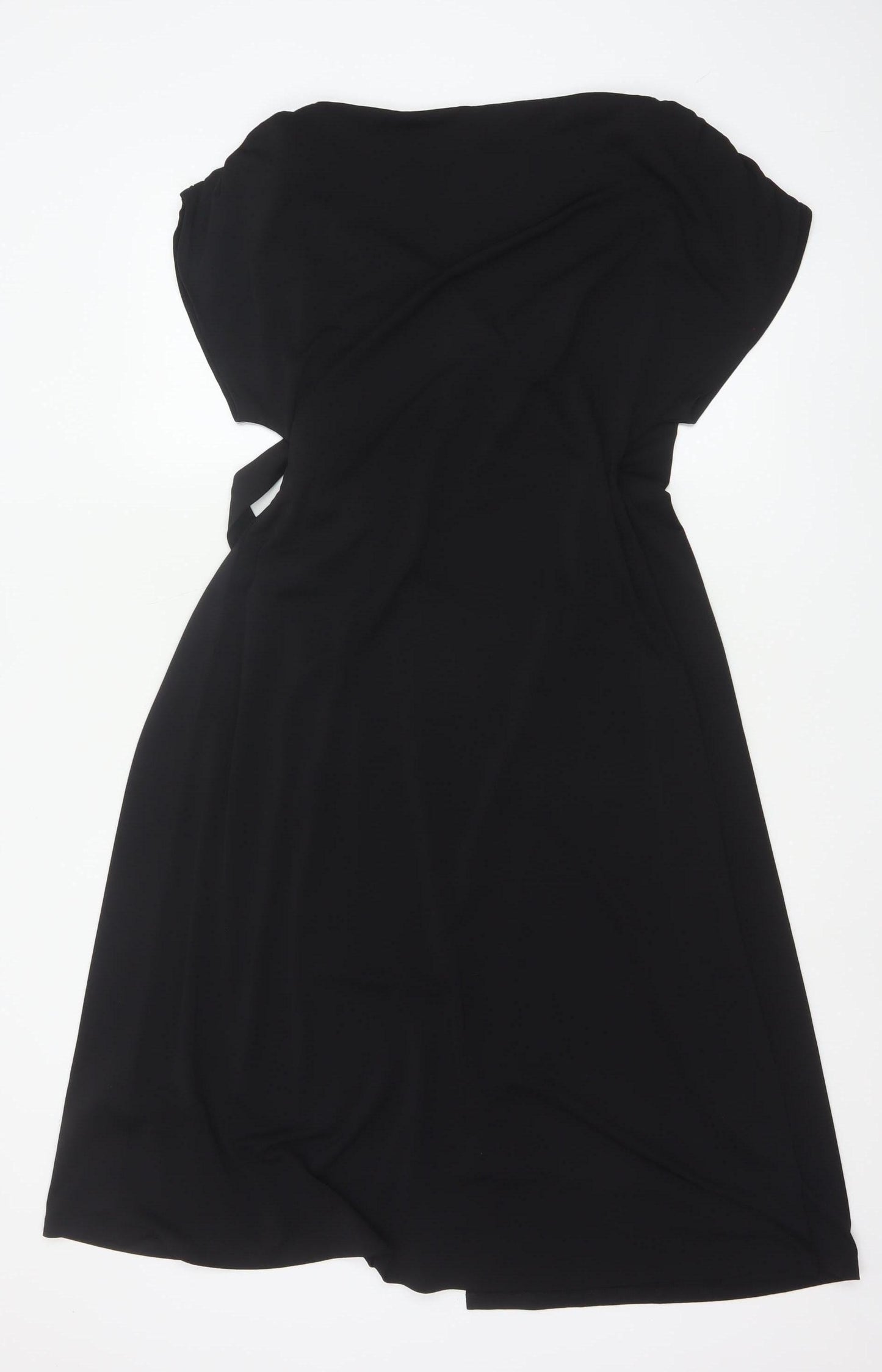 H&M Women’s Black Wrap Dress Size 12 Short Sleeve Knee Length