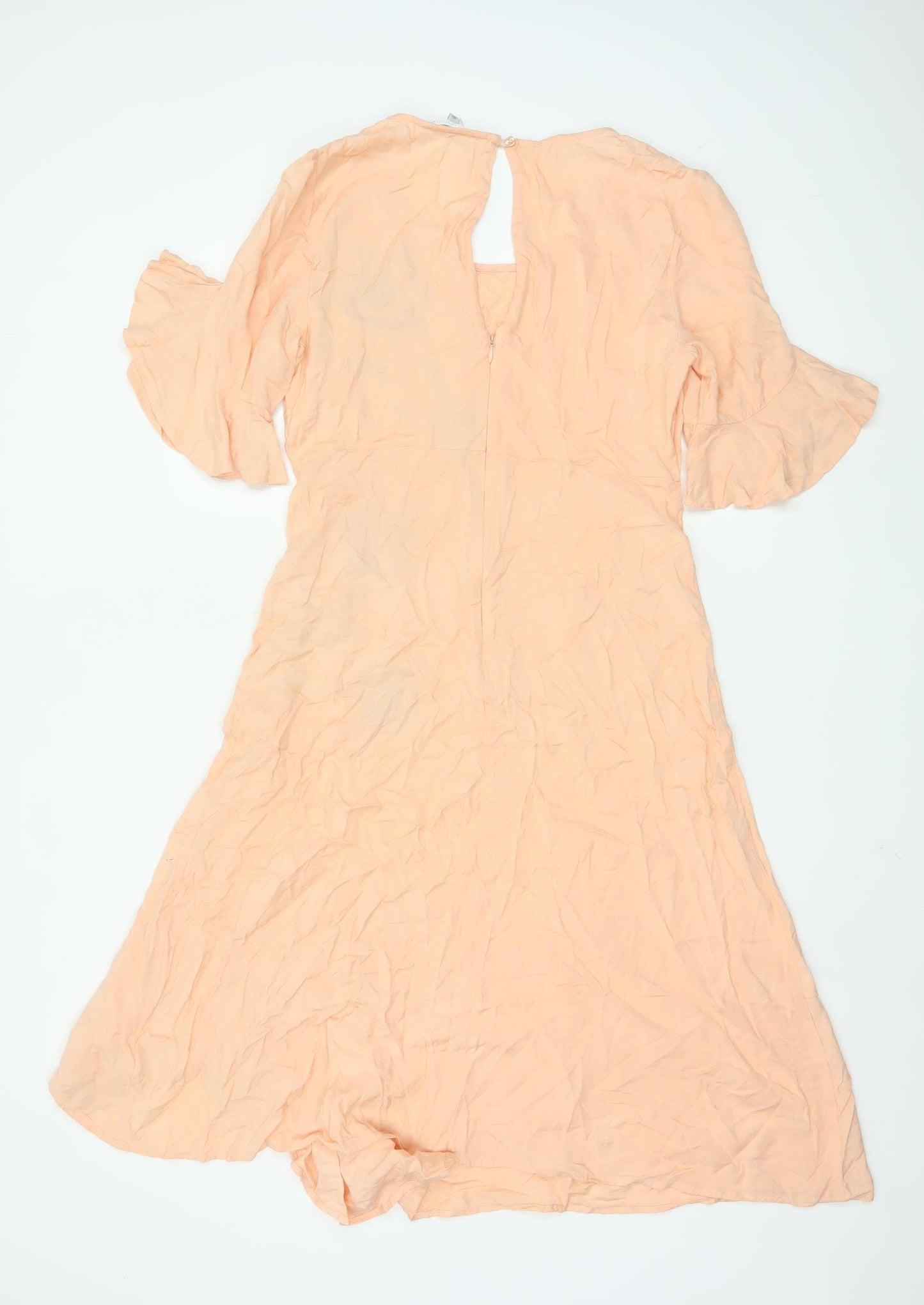 RJR John Rocha Women Beige Floral Embroidered A-Line Dress Size 10