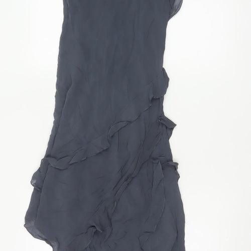 Light Before Dark Women's Grey Asymmetric Slip Dress Size S
