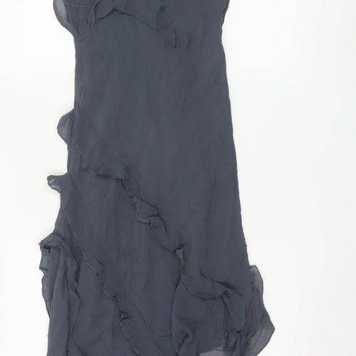 Light Before Dark Women's Grey Asymmetric Slip Dress Size S