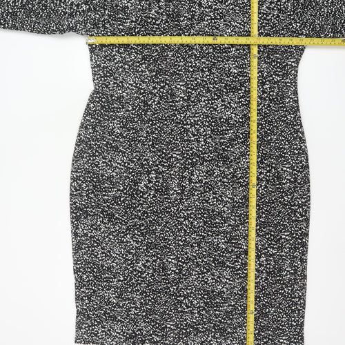 Planet Women’s Black Geometric Sheath Dress Size 16 Workwear