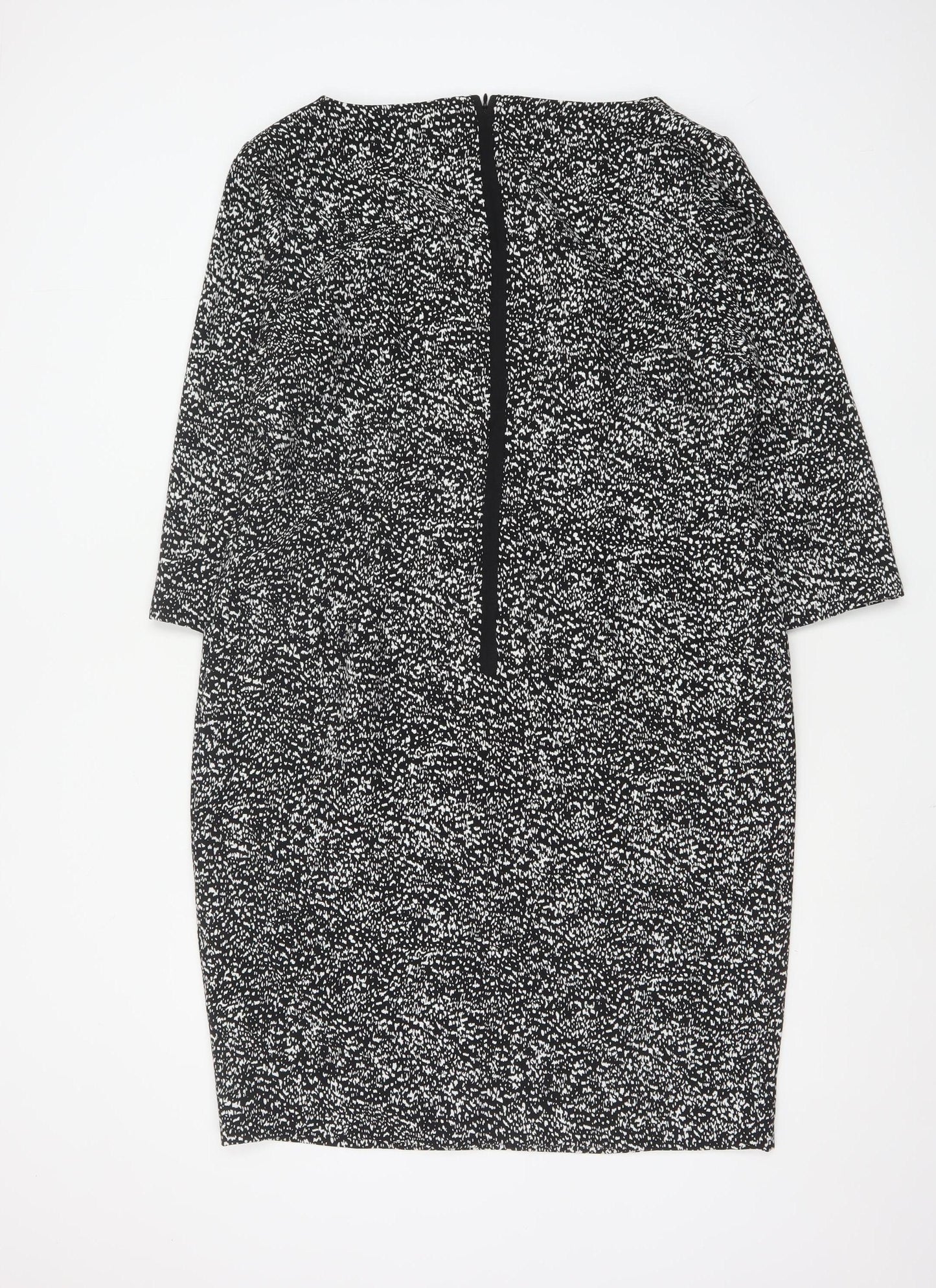 Planet Women’s Black Geometric Sheath Dress Size 16 Workwear