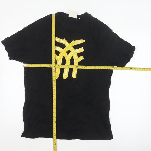 Fenchurch Men's Black Graphic Logo Cotton T-Shirt Size M