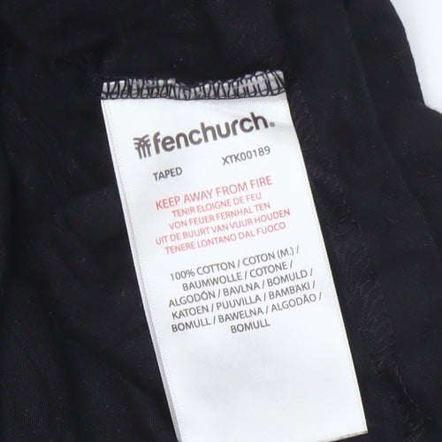 Fenchurch Men's Black Graphic Logo Cotton T-Shirt Size M