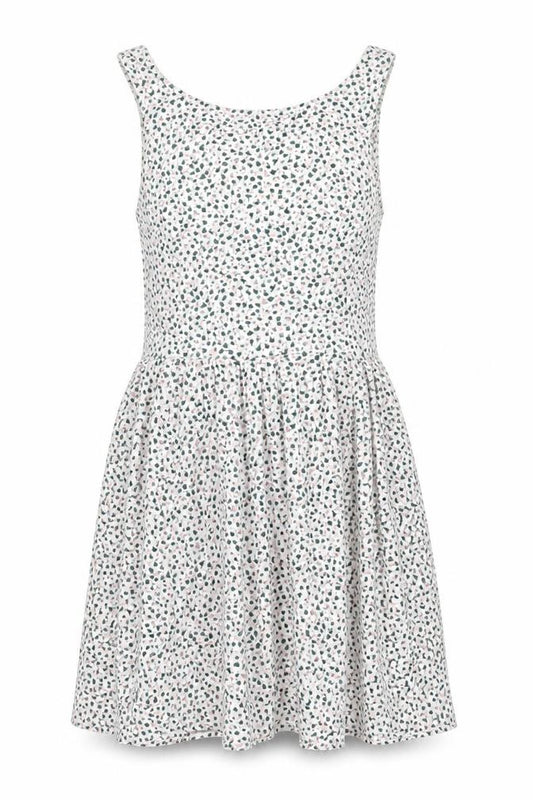 Front view of Jack Wills Women's White Floral Cotton Skater Dress, size 8