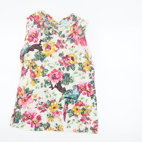 Joules Women's Multicoloured Floral Sleeveless Tunic Blouse Size 12