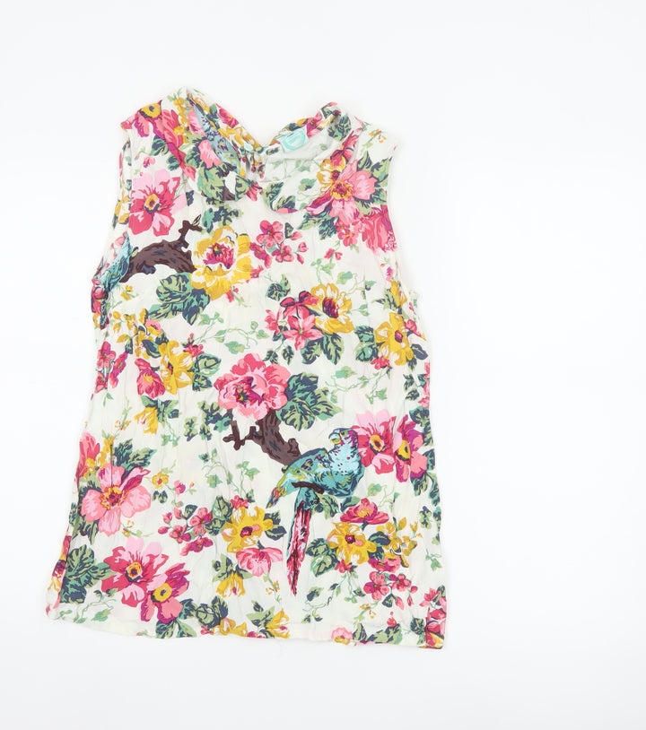 Joules Women's Multicoloured Floral Sleeveless Tunic Blouse Size 12