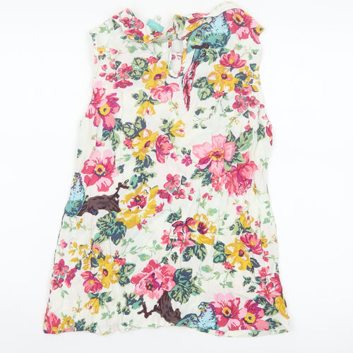 Joules Women's Multicoloured Floral Sleeveless Tunic Blouse Size 12
