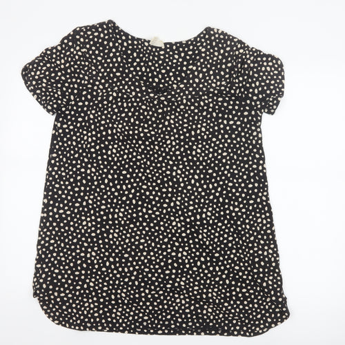 Fat Face Womens Black Polka Dot Viscose Tunic Blouse Size 10