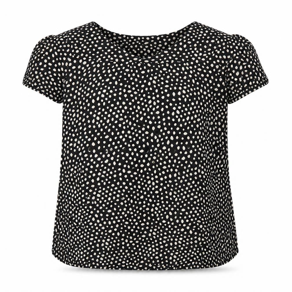 FatFace Womens Black Polka Dot Viscose Tunic Blouse Size 10