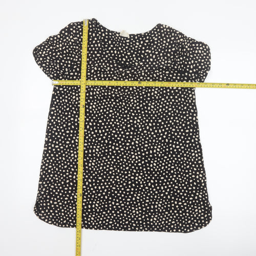 Fat Face Womens Black Polka Dot Viscose Tunic Blouse Size 10