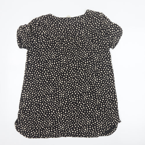 Fat Face Womens Black Polka Dot Viscose Tunic Blouse Size 10
