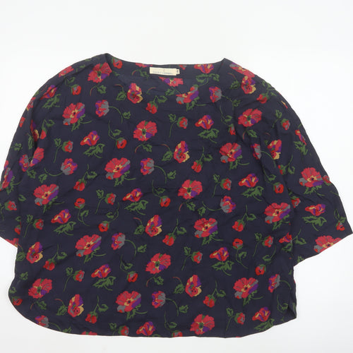 Seasalt Cornwall Women’s Blue Floral 3/4 Sleeve Tunic Blouse Size 18