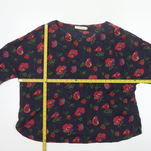 Seasalt Cornwall Women’s Blue Floral 3/4 Sleeve Tunic Blouse Size 18