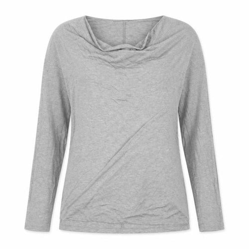 L.K.Bennett Women's Grey Long Sleeve Cowl Neck Jersey Blouse Size S