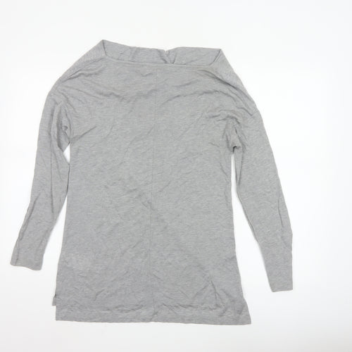 L.K.Bennett Women's Grey Long Sleeve Cowl Neck Jersey Blouse Size S