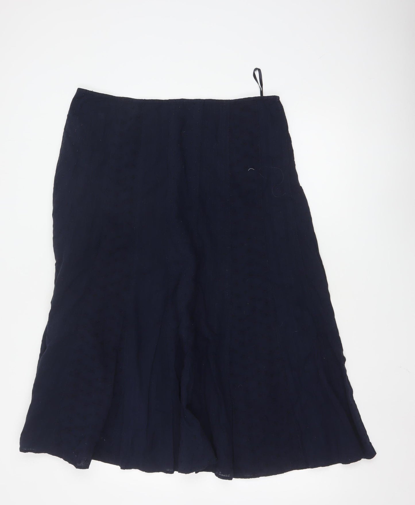 Marks and Spencer Per Una Womens Blue Cotton Midi A-Line Skirt Size 18