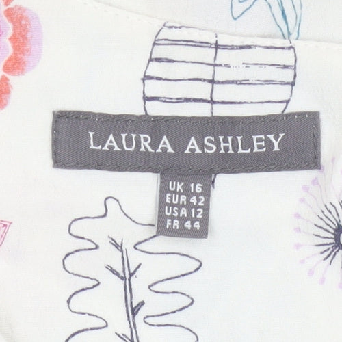 Laura Ashley Womens Multicoloured Floral Tunic Blouse Size 16