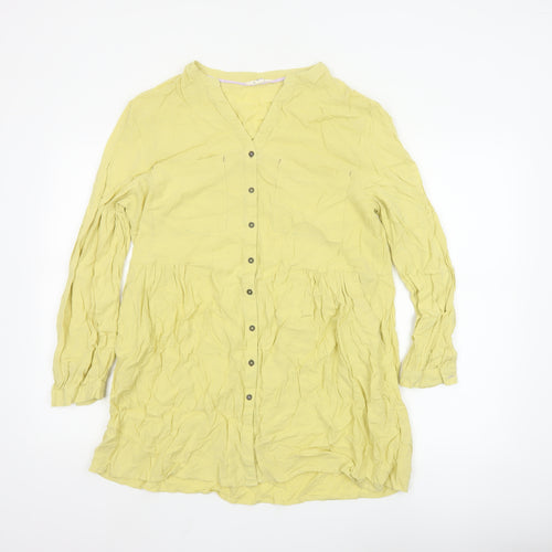 White Stuff Women's Yellow Long Sleeve Tunic Blouse UK 12