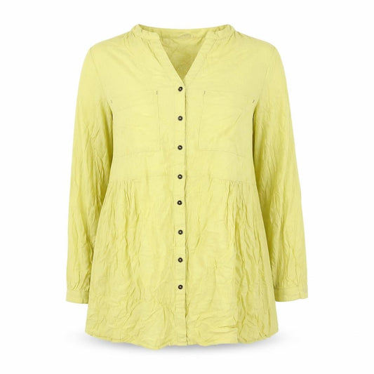 Front view of White Stuff Women's Yellow Long Sleeve Tunic Blouse UK 12