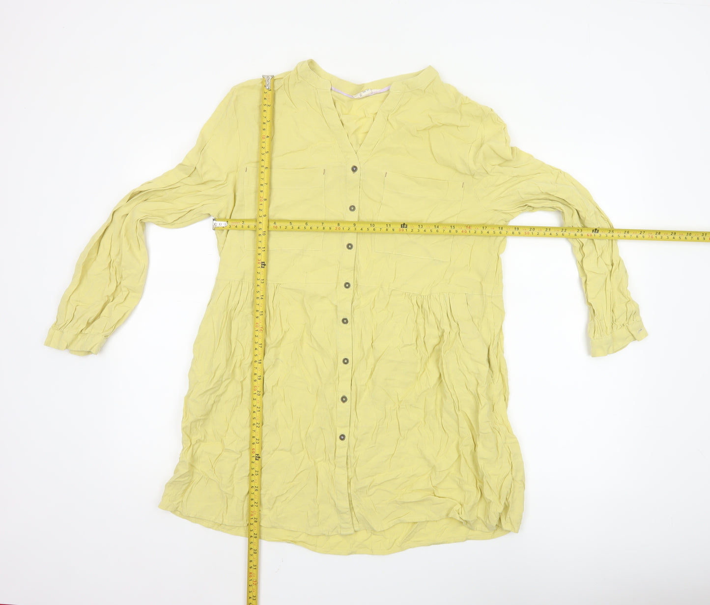 White Stuff Women's Yellow Long Sleeve Tunic Blouse UK 12