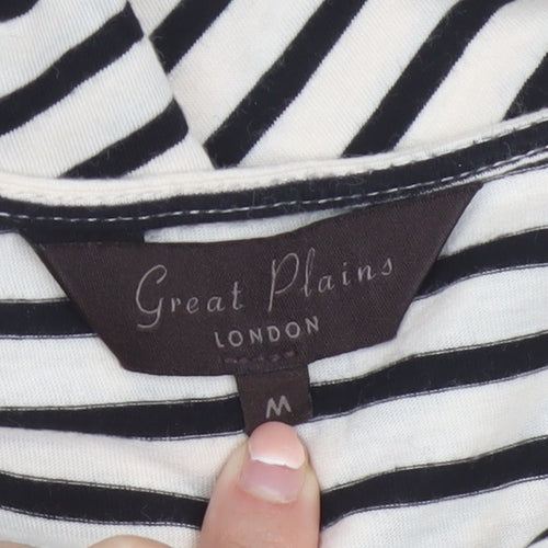 Great Plains Women’s Black Stripe Jersey A-Line Dress Size M