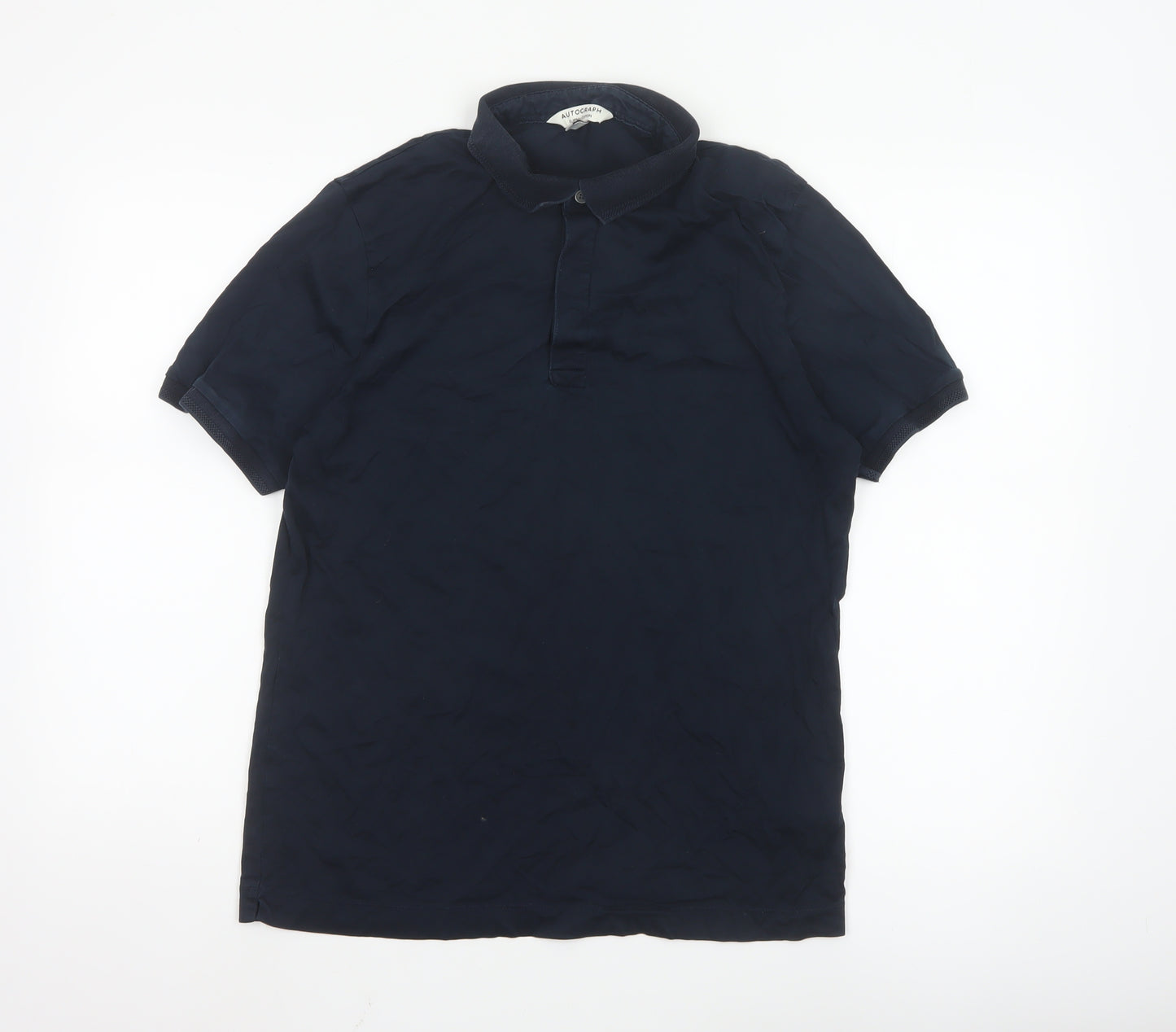 Marks and Spencer Autograph Men's Blue M Supima Cotton Polo Shirt