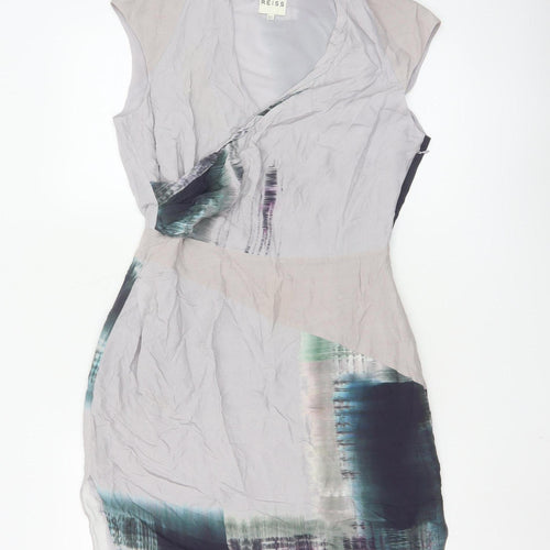 Reiss Women's Multicoloured Viscose Sheath Dress Size 10
