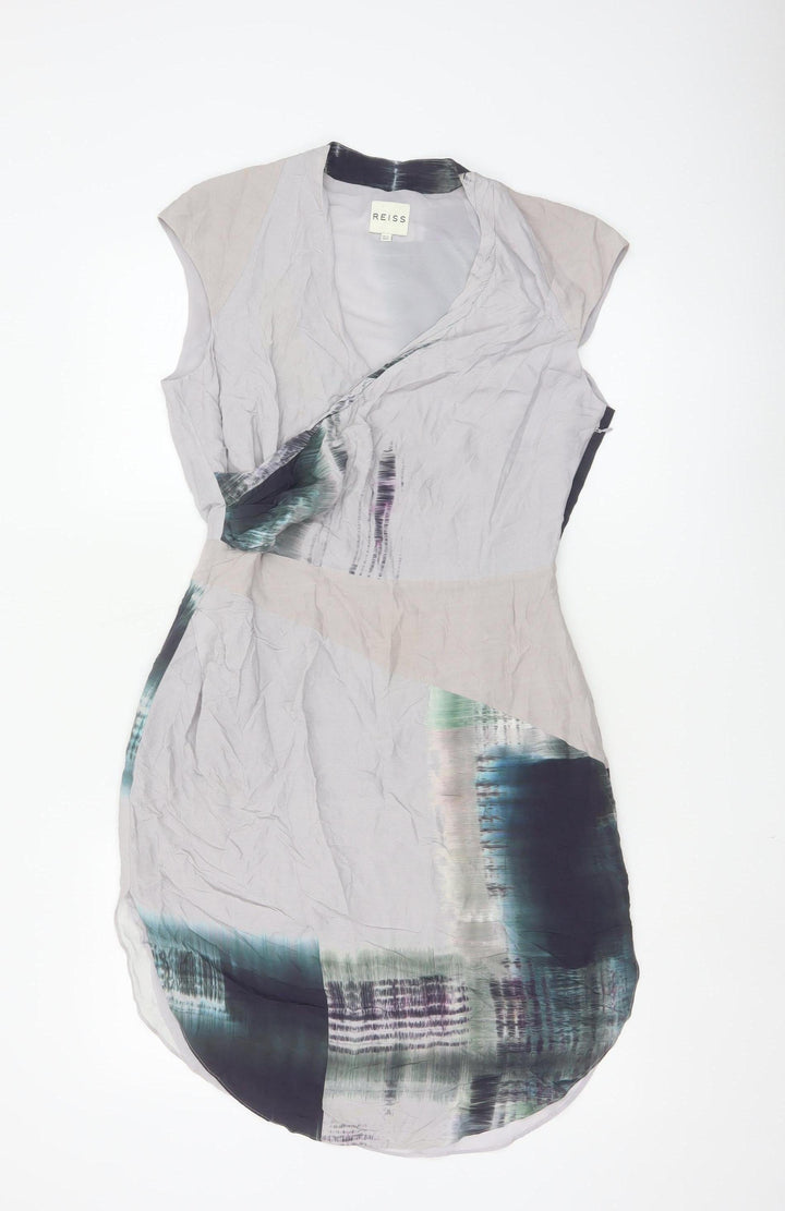 Reiss Women's Multicoloured Viscose Sheath Dress Size 10