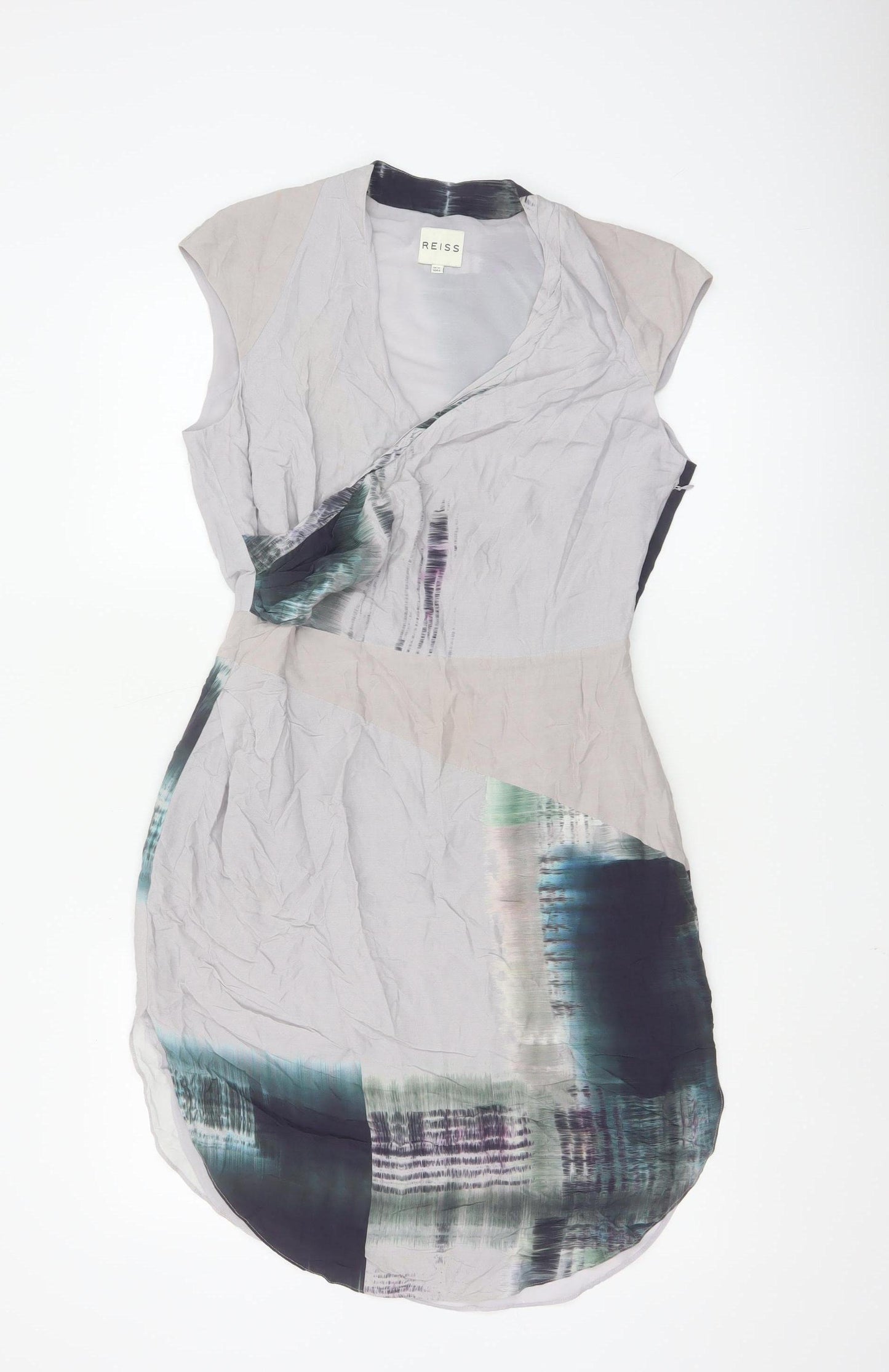Reiss Women's Multicoloured Viscose Sheath Dress Size 10