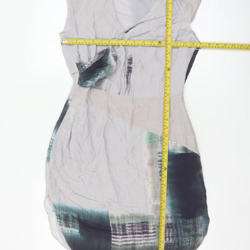 Reiss Women's Multicoloured Viscose Sheath Dress Size 10
