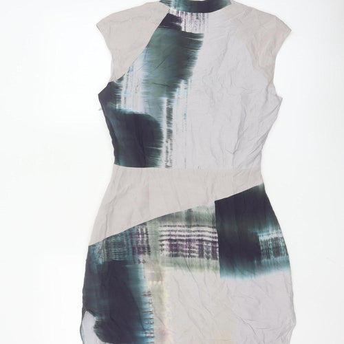 Reiss Women's Multicoloured Viscose Sheath Dress Size 10