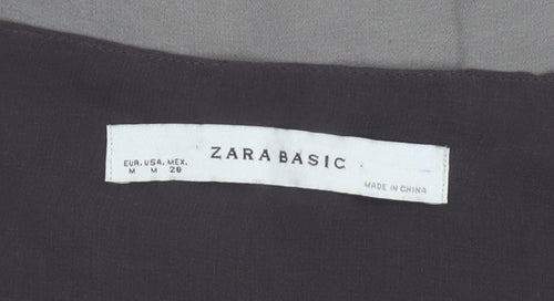 Zara Basic Women's Grey Sequin Layered Chiffon A-Line Dress Size 12