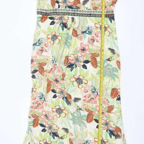 Monsoon Women’s Multicoloured Floral Maxi Dress Size 18 Sleeveless Summer Style