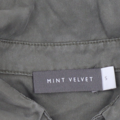 Mint Velvet Women's Green Sleeveless Belted Shirt Dress Size S