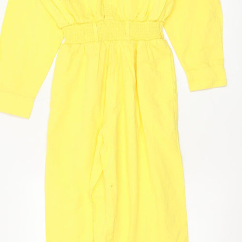 Lucy & Yak Women's Yellow Cotton Jumpsuit Size S Elastic Waist