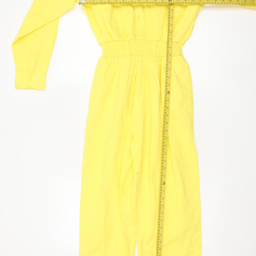 Lucy & Yak Women's Yellow Cotton Jumpsuit Size S Elastic Waist