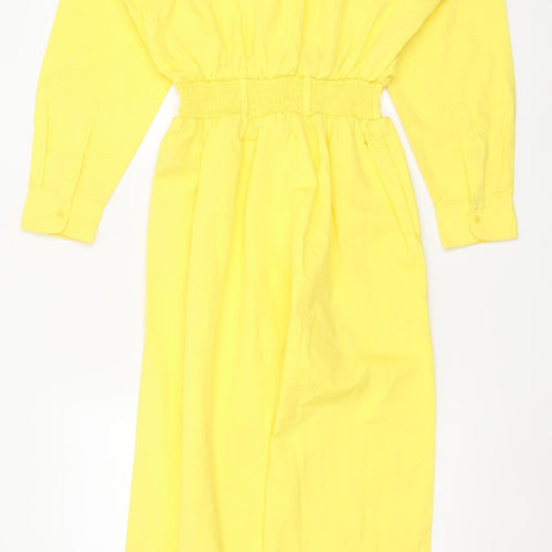 Lucy & Yak Women's Yellow Cotton Jumpsuit Size S Elastic Waist