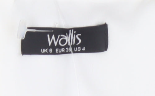 Wallis Women’s Black White Sleeveless Ruffle Jumpsuit Size 8