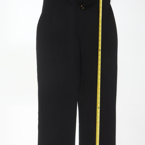Club L London Women's Black Wide-Leg Jumpsuit UK 12 Polyester Blend